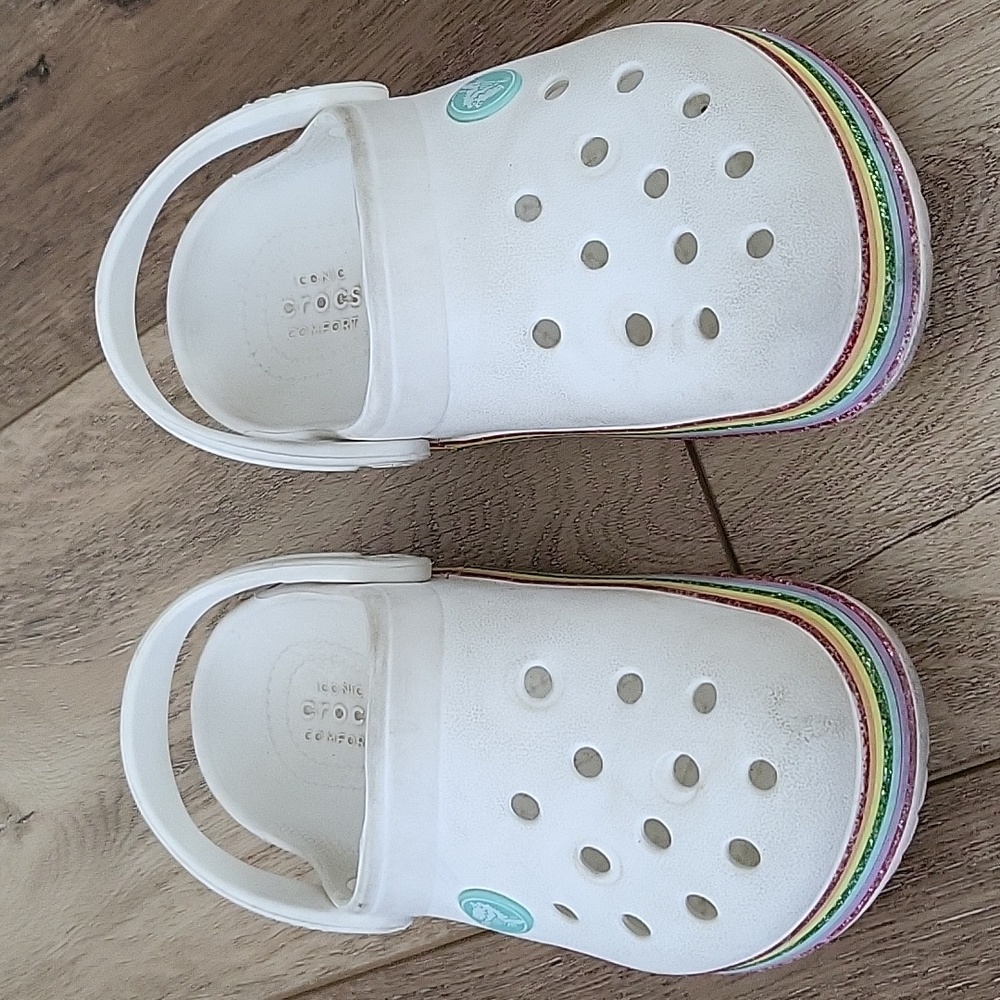 Crocs Kids Crocband Rainbow Glitter Clogs